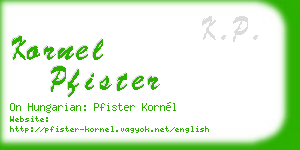 kornel pfister business card