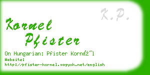 kornel pfister business card